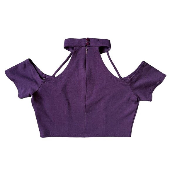 Charlotte Russe Harness Choker Crop Top Strappy Halter Shirt Medium M Purple - Picture 6 of 15
